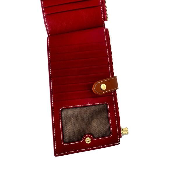 Andoilt Red Leather Wallet RFID Blocking Credit Card Holder Zipper - Picture 5 of 7